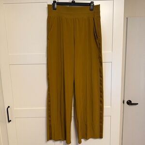 Athleta Nolita Wide Leg Pants Mustard Gold High Rise Trouser